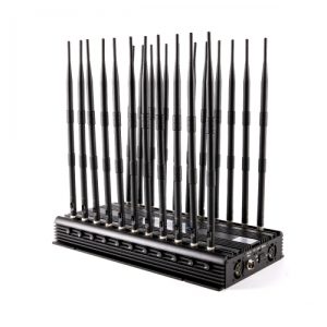 World First 22 Antennas Wireless Signal Jammer For Full Bands 5GLTE 2G 3G 4G Wi-Fi GPS LOJACK DRONE Output Power 42Watt With Infrared Remote Control, Turn ON /OFF Power